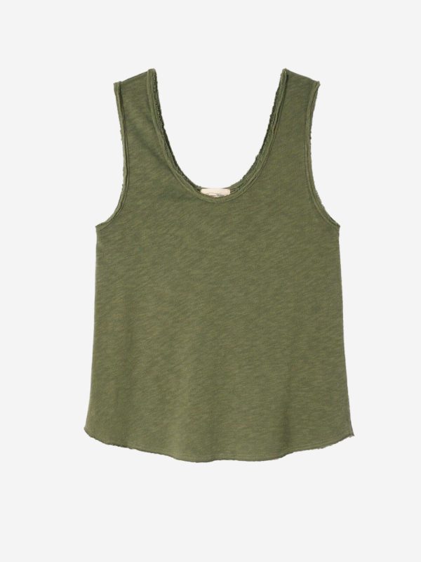 AMERICAN VINTAGE_Green cotton tank top_Green_S_Women