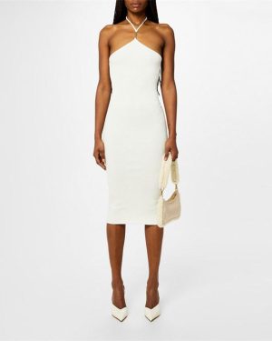 AMIRI Knitted Midi Dress - White