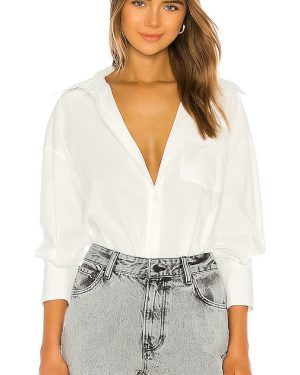 ANINE BING Mika Shirt in White. Size M.