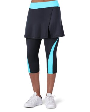 ANIVIVO Women Tennis Legging,Skirted Capri Leggings Tennis Pants for Women& Skirted Leggings(Apart Skirts,L)