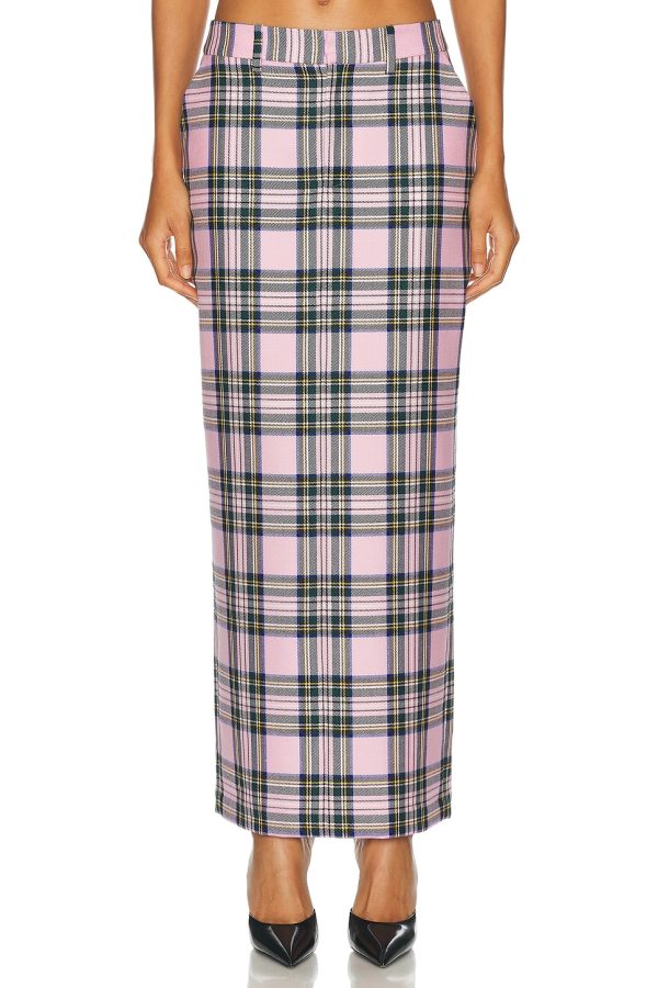 AREA Midi Skirt in Pink Multi - Pink. Size 2 (also in ).
