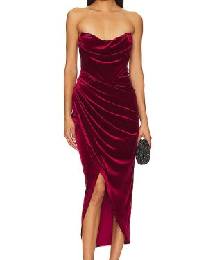 ASTR the Label Meghan Velvet Dress in Red. Size XL, XS.
