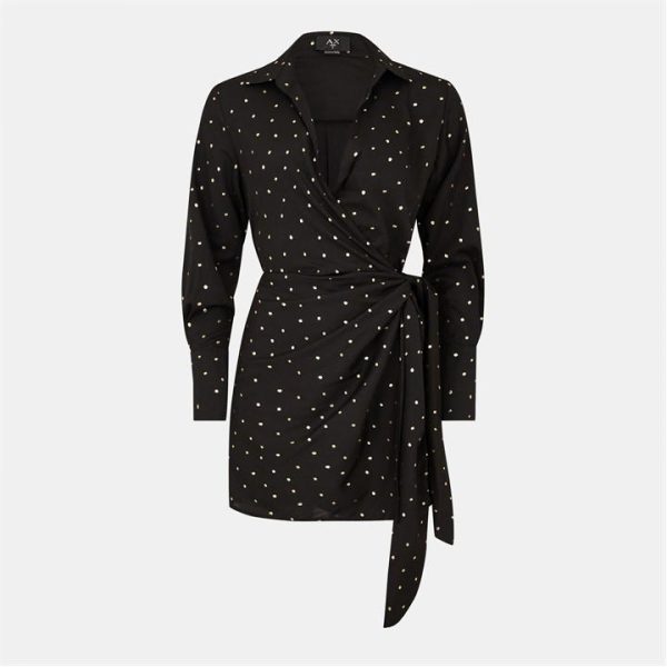 AX Paris Paris Wrap Mini Dress - Black