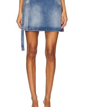 Abrand Wrap Skirt in Denim-Medium. Size 26, 27.