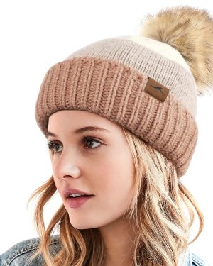 Achiou Winter Women Beanie Hat, Warm Cable Knit Beanies 3 Faux Yellow,