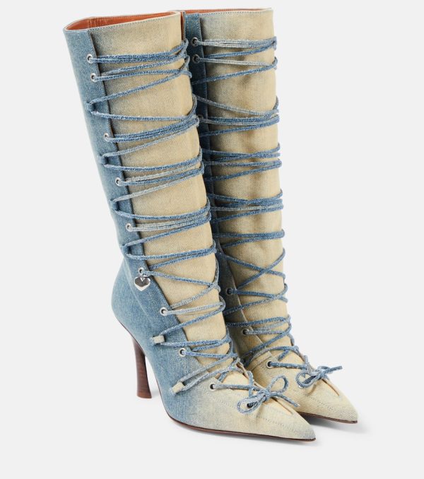 Acne Studios Bitten denim knee-high boots