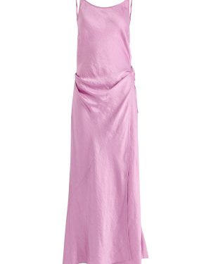 Acne Studios Crinkled Satin Maxi Wrap Dress - Lilac - 38 (UK10 / S)