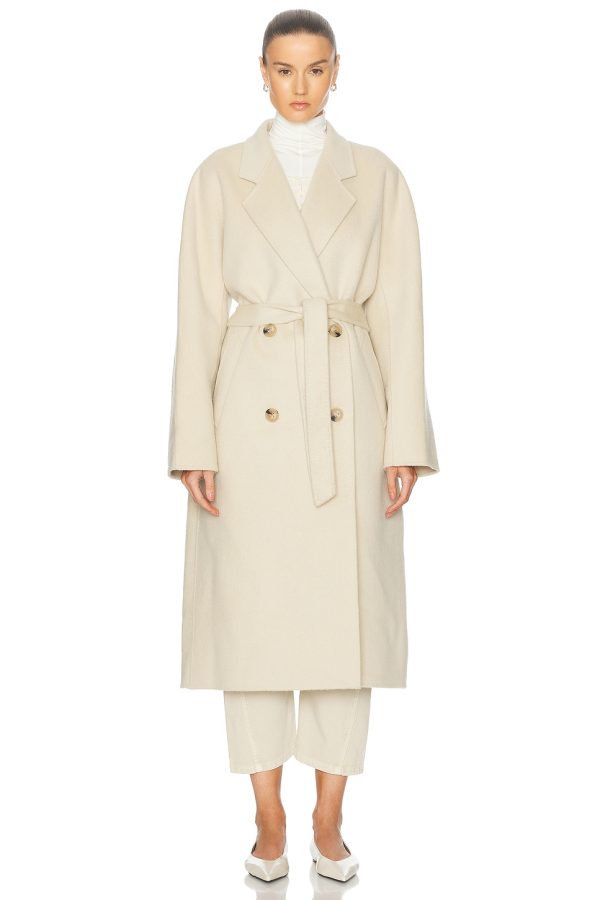 Acne Studios Double Textured Coat in Clay Beige - Cream. Size 36 (also in 40).