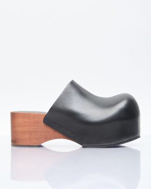 Acne Studios Leather Wood Clogs - Woman Slip Ons Black Eu - 39