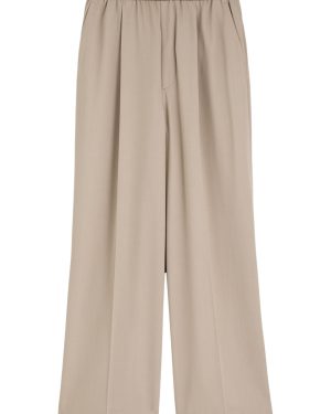 Acne Studios Logo Wide-leg Twill Trousers - Beige - 36 (UK8 / S)
