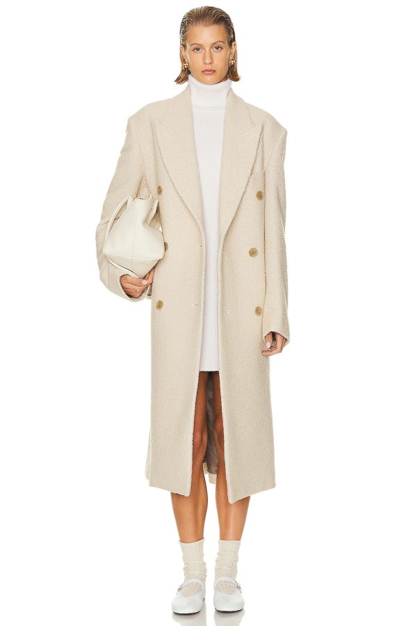 Acne Studios Long Coat in Warm White - Cream. Size 42 (also in ).