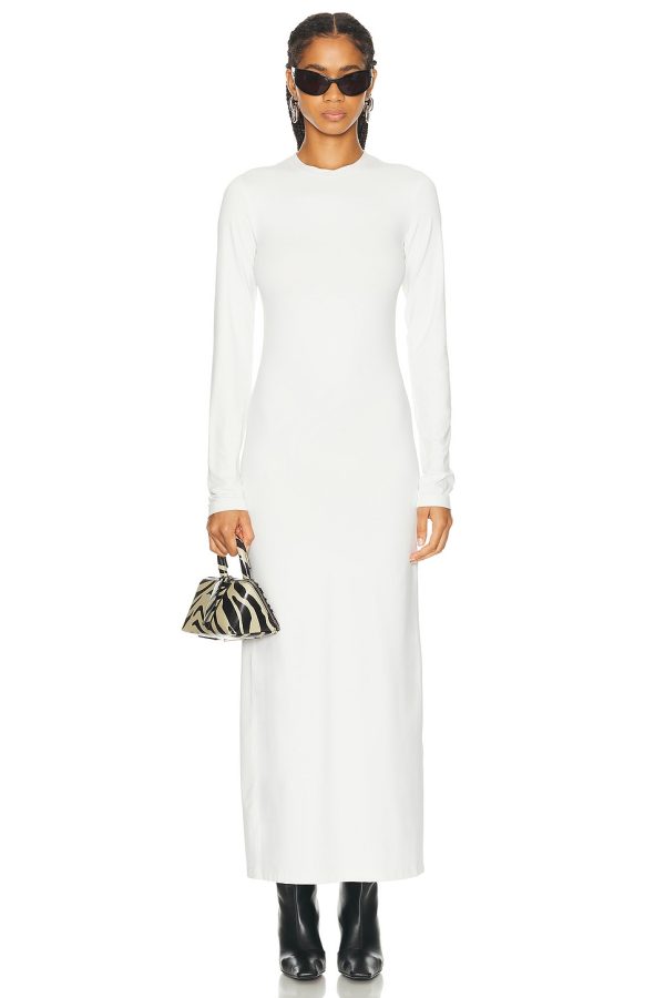Acne Studios Long Sleeve Maxi Dress in Off White - White. Size M (also in S, XS).