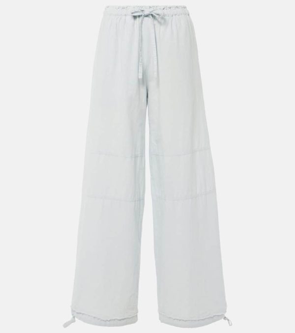 Acne Studios Mid-rise cotton and linen wide-leg pants