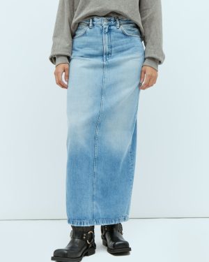 Acne Studios Midi Denim Skirt - Woman Skirts Blue Fr - 38