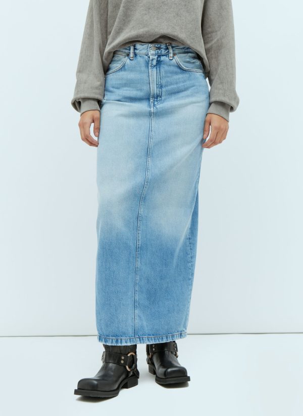 Acne Studios Midi Denim Skirt - Woman Skirts Blue Fr - 38
