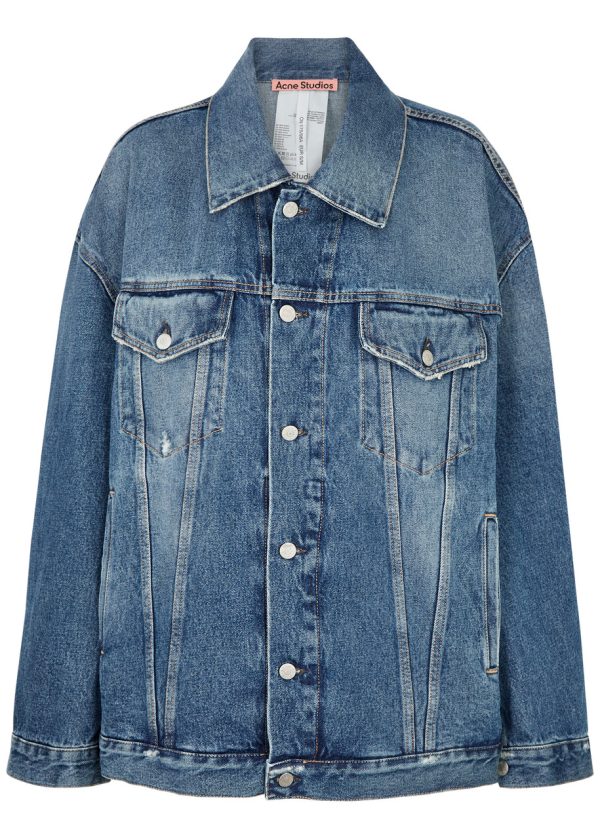 Acne Studios Oversized Distressed Denim Jacket - Blue - XS/S (UK6-8 /xs)