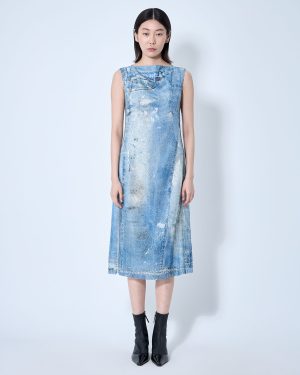 Acne Studios Printed Sequin Midi Dress - Woman Dresses Blue Fr - 34