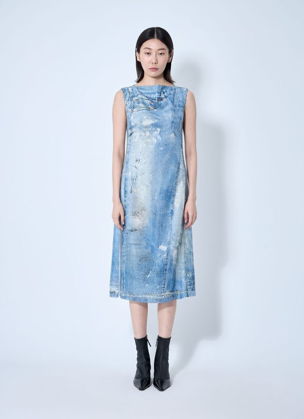 Acne Studios Printed Sequin Midi Dress - Woman Dresses Blue Fr - 34