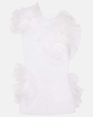 Acne Studios Ruffled mesh tank top