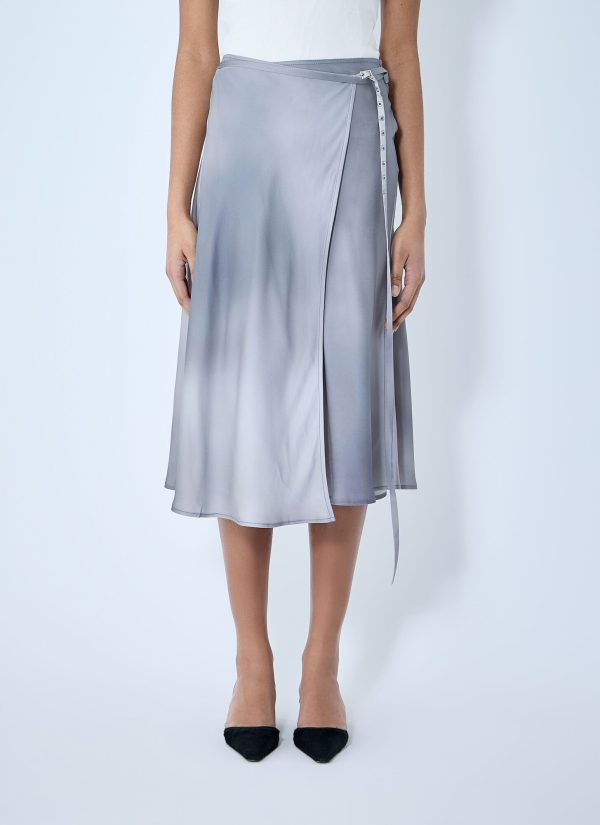 Acne Studios Satin Wrap Skirt - Woman Skirts Grey Fr - 40