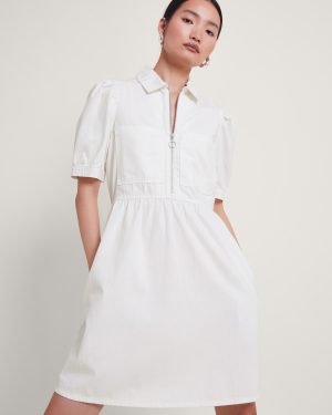 Adeena Denim Mini Dress Natural