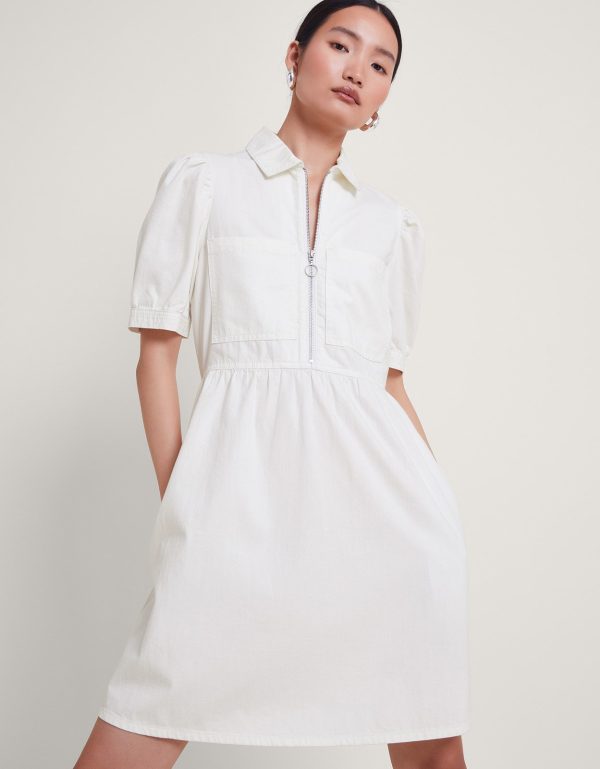 Adeena Denim Mini Dress Natural