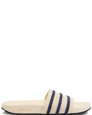 Adidas X Wales Bonner X Wales Bonner Adilette Leather Sliders - White And Blue - 5 (IT38 / UK5)