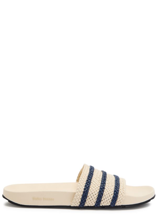 Adidas X Wales Bonner X Wales Bonner Adilette Leather Sliders - White And Blue - 5 (IT38 / UK5)