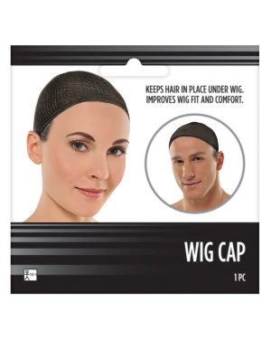 Adult Black Wig Cap Fancy Dress Costume Accessory | Fancy Dress Costume Wigs
