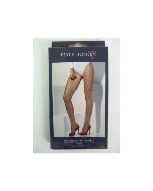 Adult's White Diamond Net Tights - fancy dress white diamond net tights ladies accessory costume new sexy smiffys