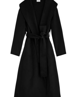 Aexae Belted Wool-blend Coat - Black - S (UK8-10 / S)