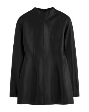 Aexae High-neck Leather Mini Dress - Black - M (UK12 / M)