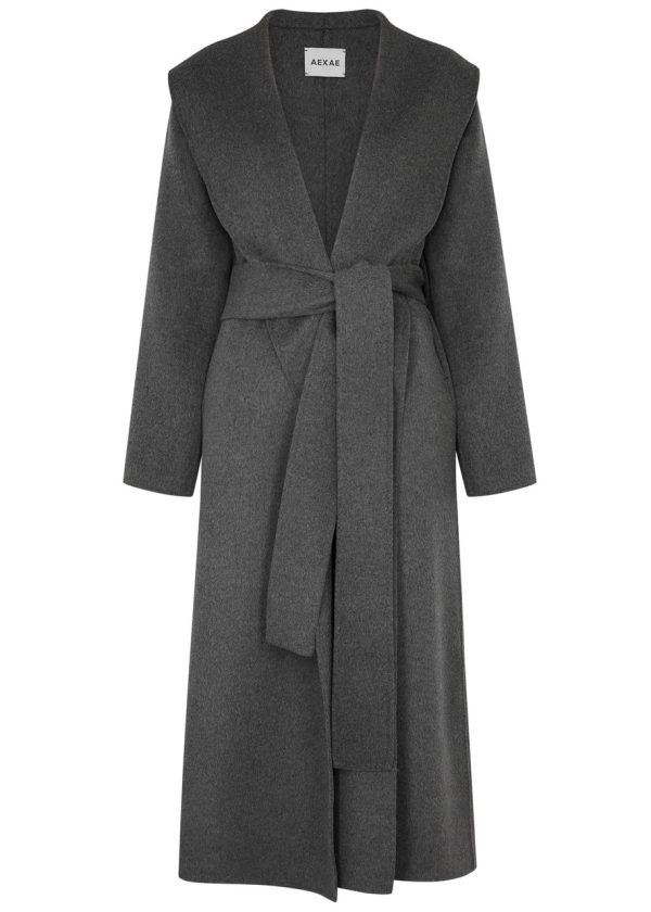 Aexae Wool-blend Wrap Coat - Grey - S (UK8-10 / S)