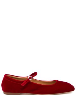 Aeyde Uma Velvet Ballet Flats - Red - 37 (IT37/ UK4)