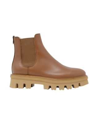 Agl Brown Leather Natalia Chelsea Ankle Boots