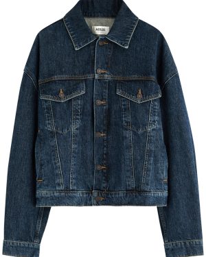Agolde Dalton Balloon Panelled Denim Jacket - Dark Blue - L (UK14 / L)