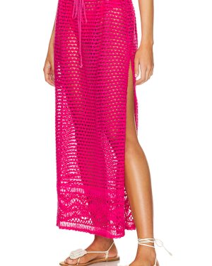 Agua Bendita X Revolve Plum Maxi Skirt in Fuchsia. Size L, M.