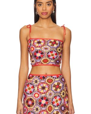 Agua Bendita X Revolve Vicky Crop Top in Brick. Size M, S.