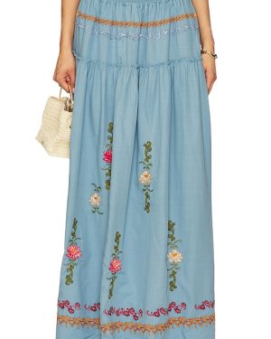 Agua Bendita x REVOLVE Jenna Maxi Skirt in Blue. Size S.