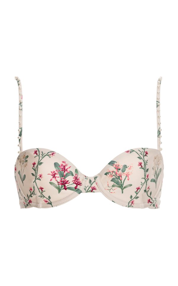Agua by Agua Bendita - Magdalena Floral Underwire Bikini Top - White - L - Moda Operandi
