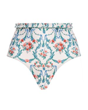 Agua by Agua Bendita - Nopal Ruffled-Trim Printed Bikini Bottom - Floral - M - Moda Operandi
