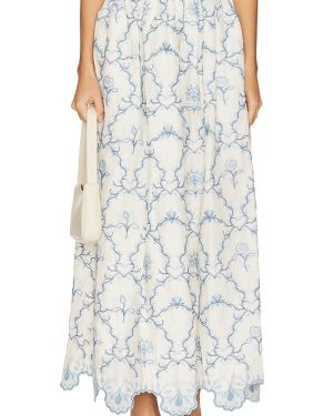 Agua by Agua Bendita Tangelo Maxi Skirt in Ivory. Size XS.