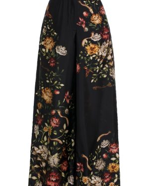 Agua by Agua Bendita - Tota Floral-Printed Wide-Leg Pants - Black - S - Only At Moda Operandi