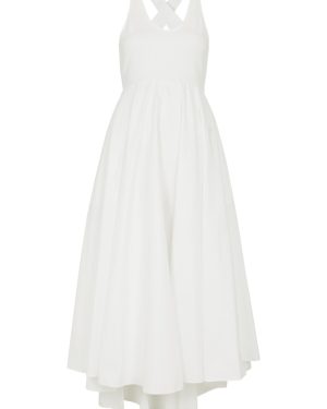 Alaa Knitted and Cotton-poplin Midi Dress - White - 36 (UK8 / S)