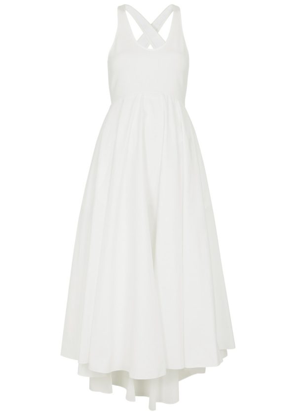 Alaa Knitted and Cotton-poplin Midi Dress - White - 36 (UK8 / S)