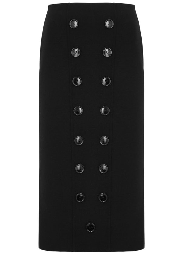 Alaa Stretch-wool Midi Skirt - Black - 36 (UK8 / S)