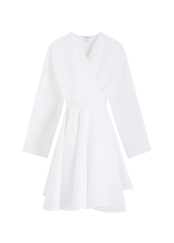 Alaa Wrap Crepe Mini Dress - White - 34 (UK6 / XS)