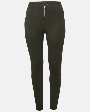 Alaia Black Stretch Gabardine High Waist Leggings XS
