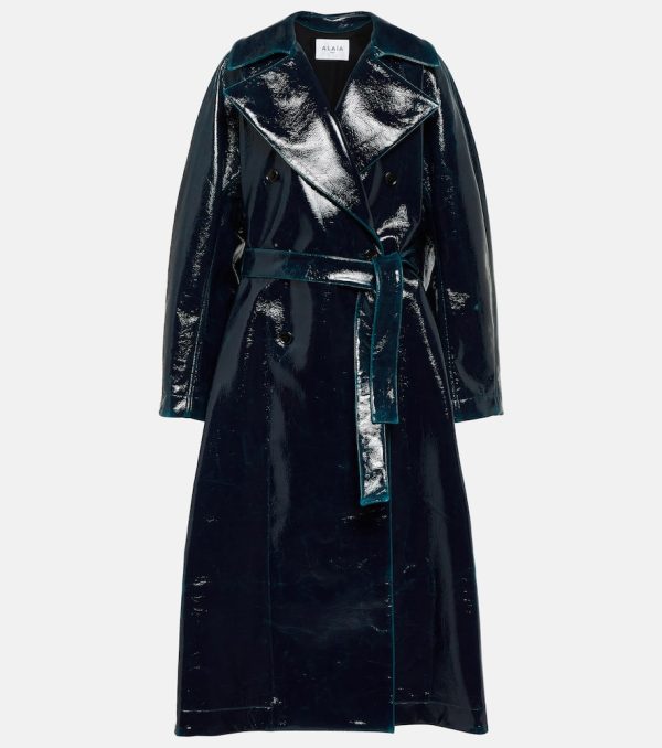 Alaia Coated wool-blend trench coat