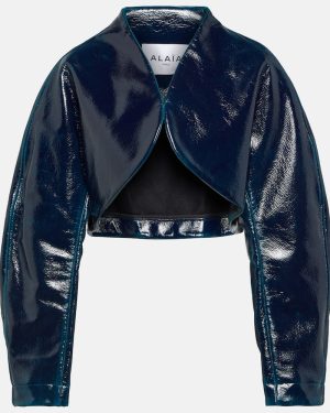 Alaia Coated wool cropped jacket